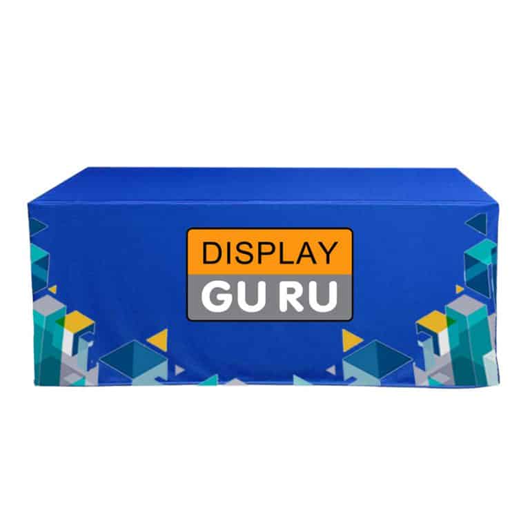 ผ้าปูโต๊ะ Dye Sublimation แบบสวม Fitted Fabric Table Cover