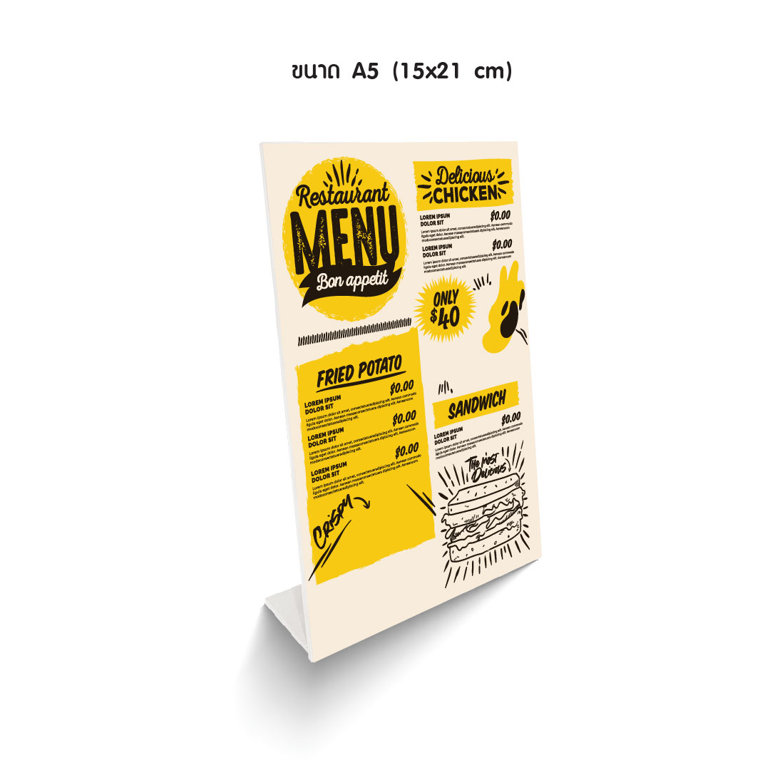 Menu Standee ป้ายเมนูตั้งโต๊ะ - Image 23