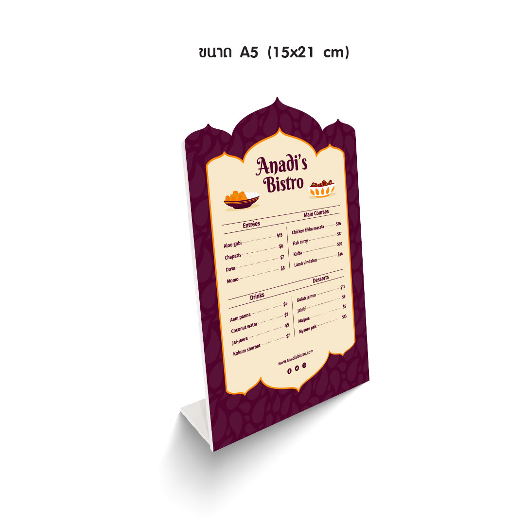 Menu Standee ป้ายเมนูตั้งโต๊ะ - Image 18